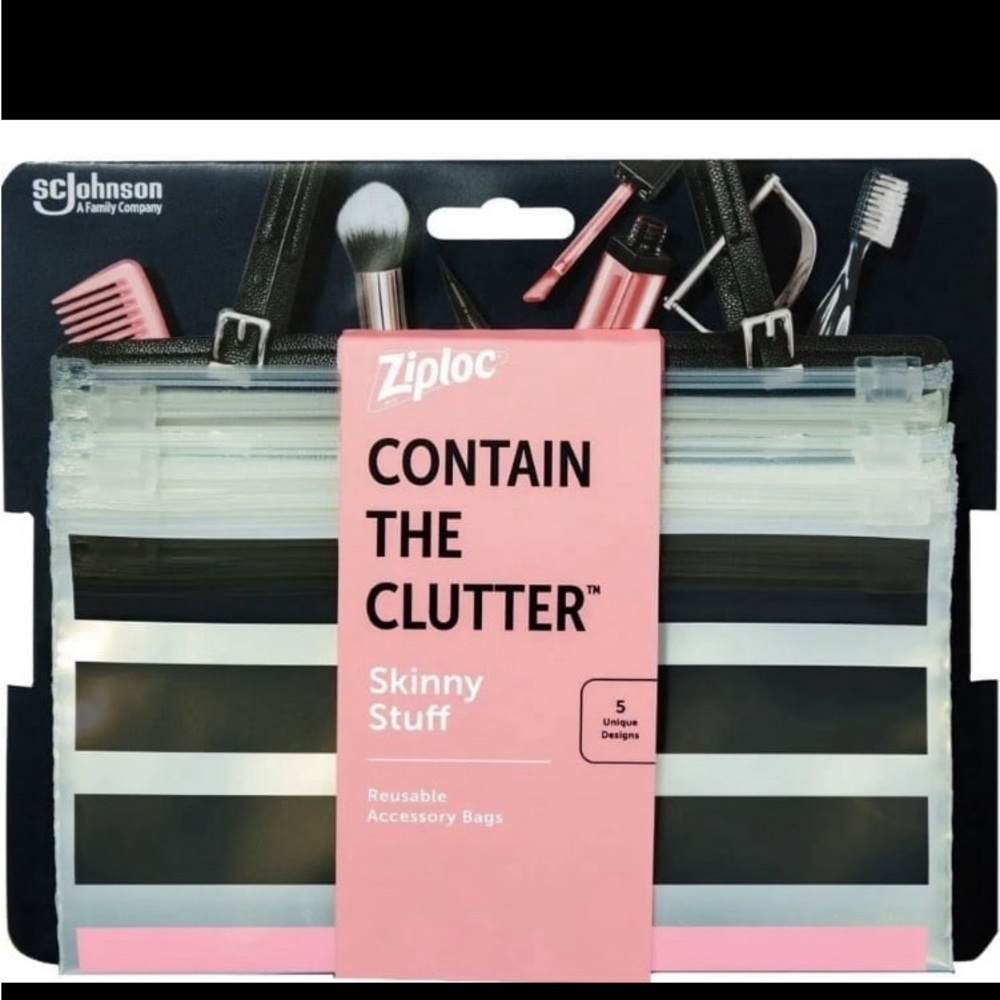 Ziploc Brand Chic Collection Skinny Stuff Accessory Bags 5 Designs 
New